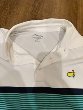 Masters Tech White Polo with Yellow Logo
